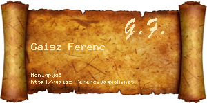 Gaisz Ferenc névjegykártya