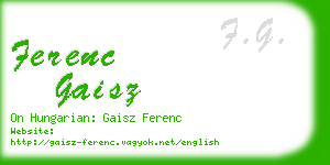 ferenc gaisz business card
